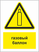 Предупреждающая табличка «Газовый баллон»
