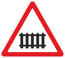 Дорожный знак Железнодорожный переезд со шлагбаумом