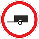 Дорожный знак «Движение с прицепом запрещено»