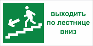 Табличка Эвакуационный выход по лестнице вниз