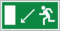 Знак Направление к эвакуационному выходу налево вниз