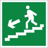 Указатель «Направление к эвакуационному выходу по лестнице вниз»
