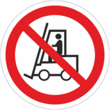 Знак «Запрещается движение средств напольного транспорта»