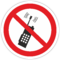 Знак Запрещается пользоваться мобильным телефоном или рацией