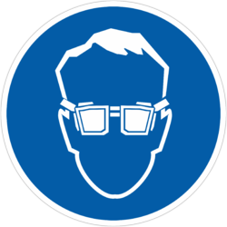 Знак Работать в защитных очках