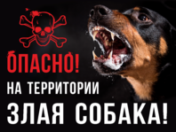 Табличка «Опасно! На территории злая собака»